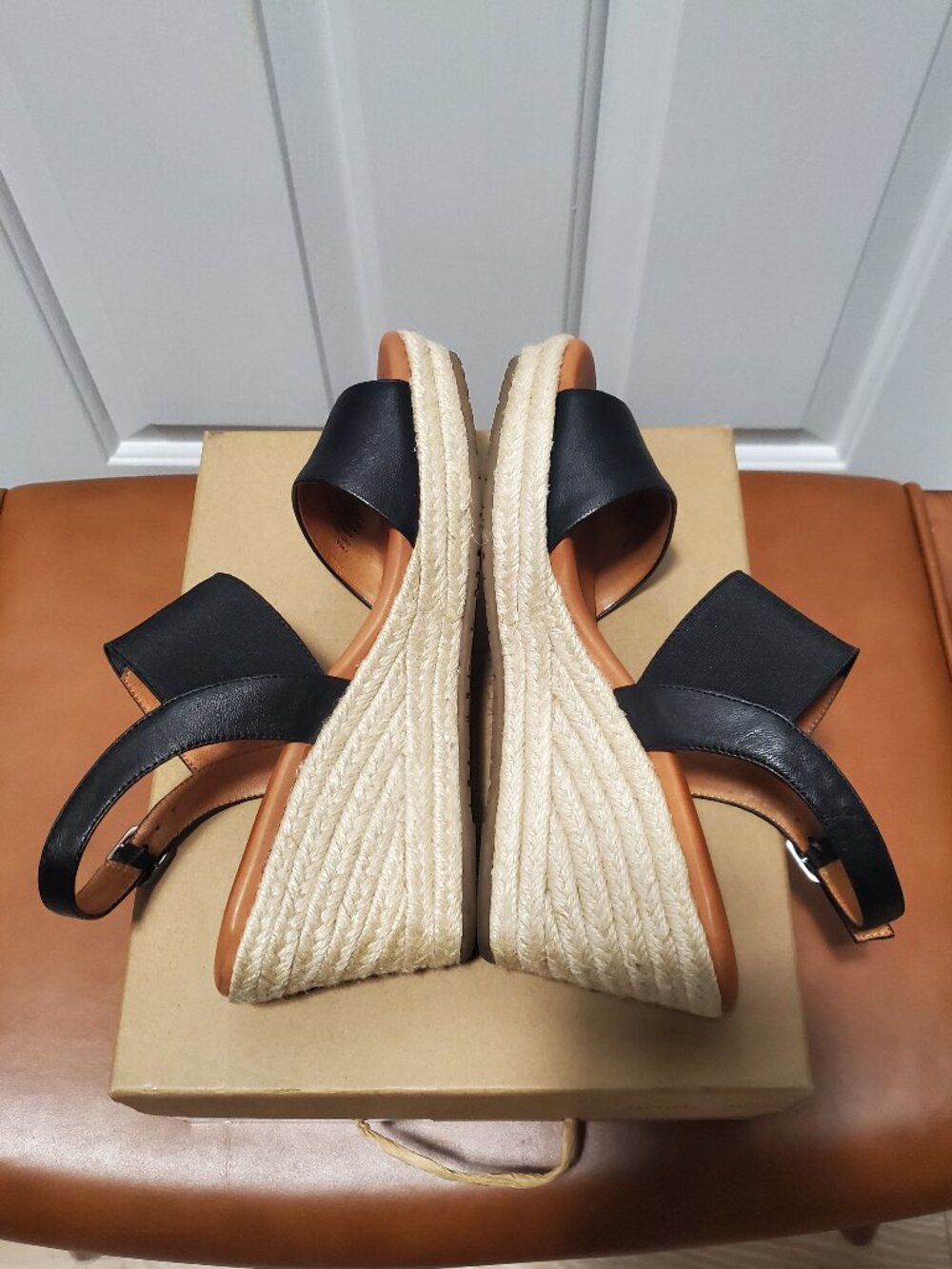 Gentle Souls Kara Black Espadrille Wedge Sandal | 8.5 - Picture 6 of 6